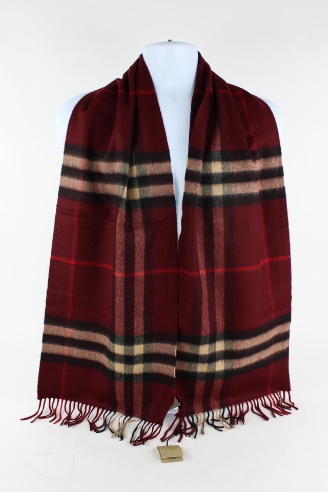 Burberry Red Nova Check Cashmere Classic Scarf 9bur1224