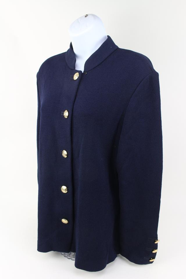 St. John Size 10 Navy Blue Cardigan s331st35