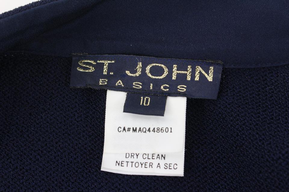 St. John Size 10 Navy Blue Cardigan s331st35