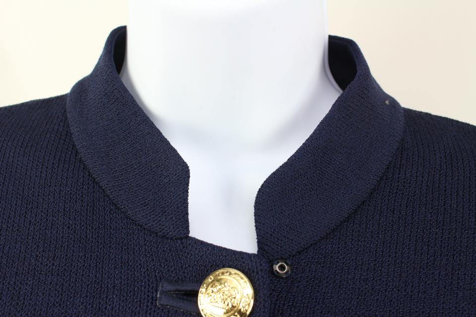 St. John Size 10 Navy Blue Cardigan s331st35