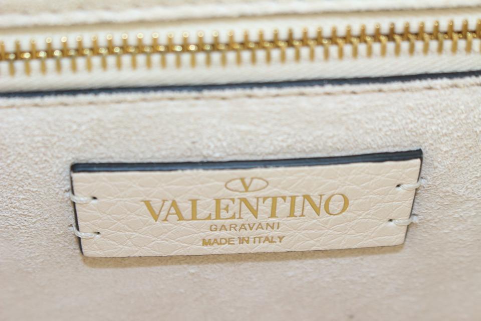 Valentino Ivory Grained Leather Medium Roman Stud Crossbody 99va59s