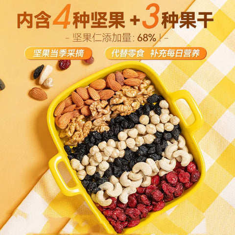 洽洽每日坚果含有4种坚果和3种果干