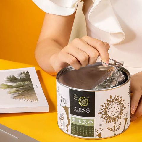 三胖蛋瓜子采用的是双重锁鲜包装