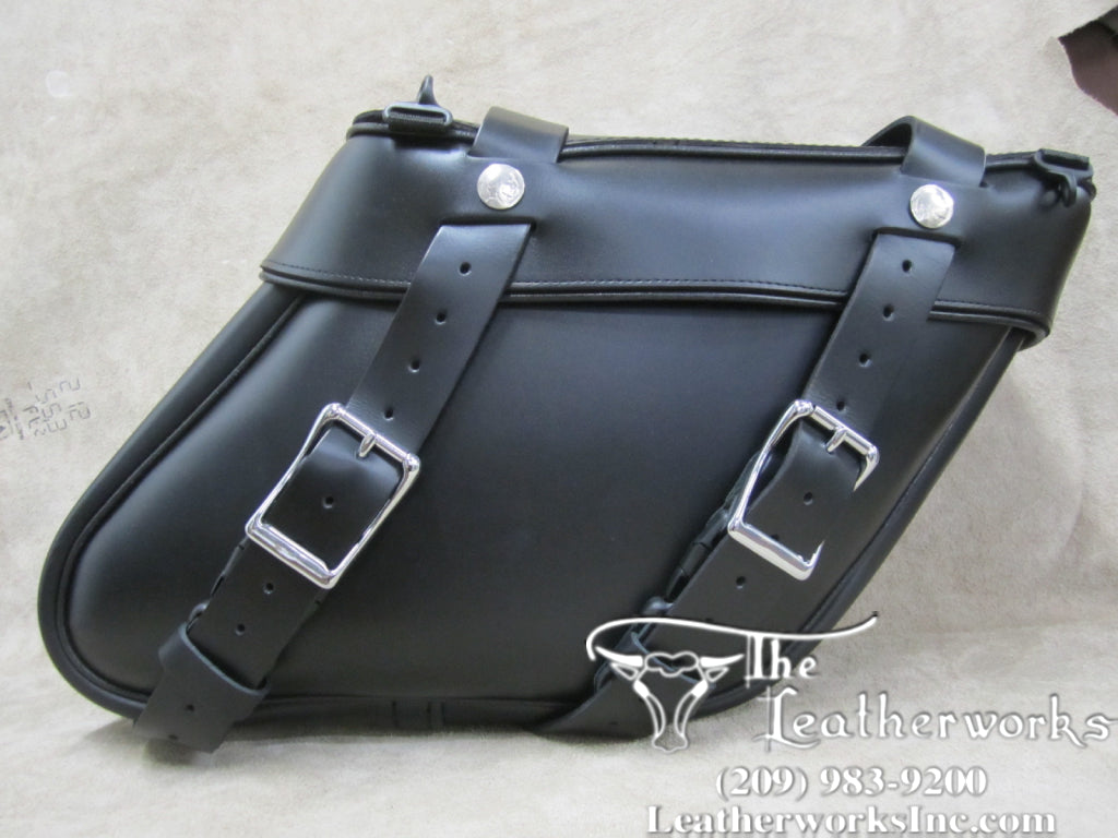  112+2 Longer Deluxe Wide Angle Leather Saddlebags 