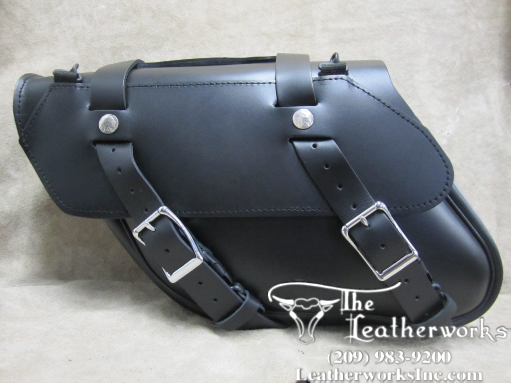  127+2 Longer Retro Wide Angle Leather Saddlebags 