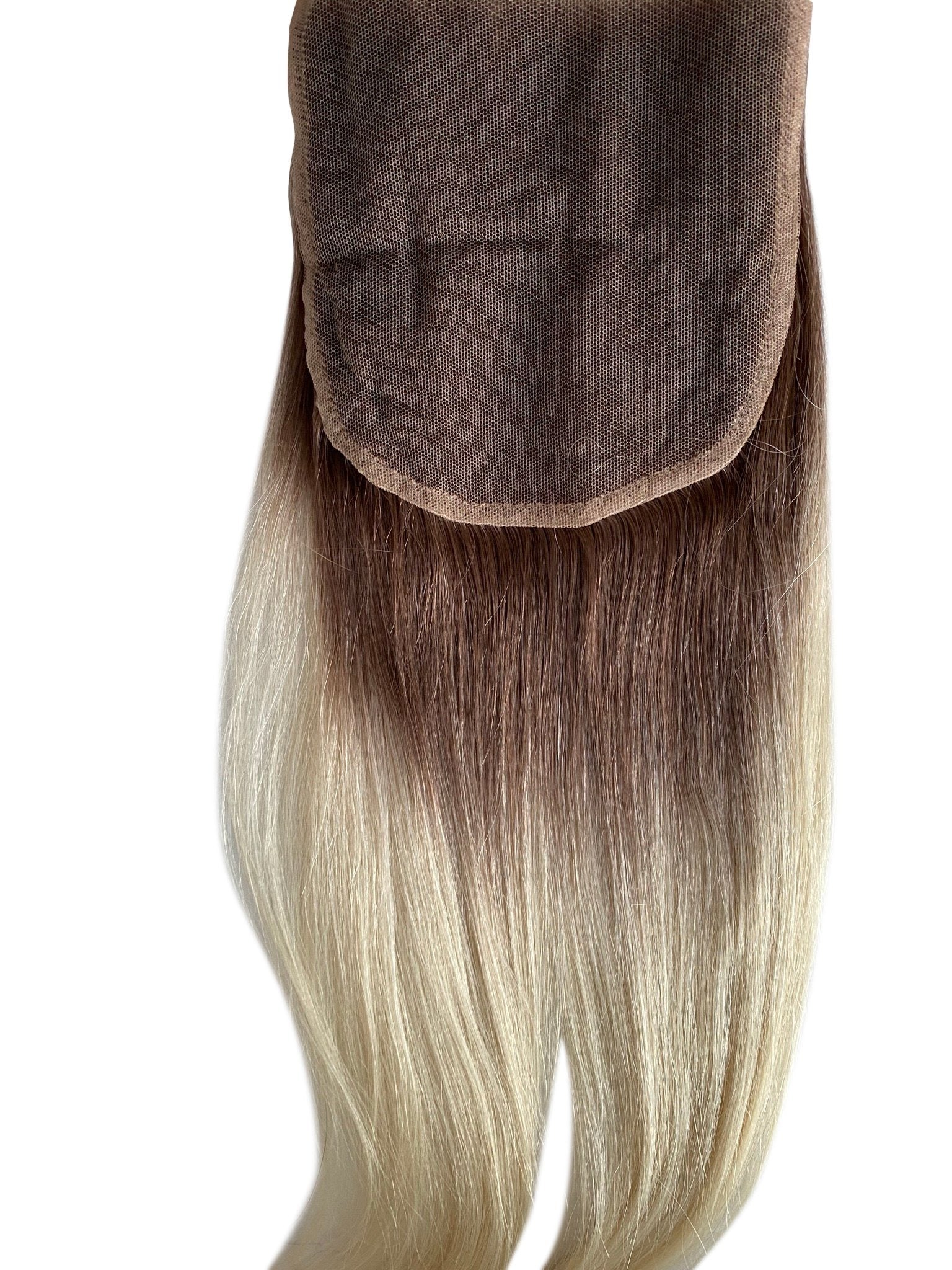 Elegant Natural Black-Platinum Blonde Ombre Lace Closure - Premium Indian Remy Hair