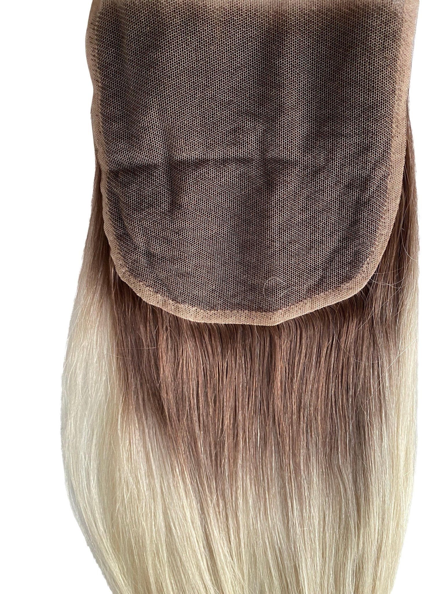 Elegant Natural Black-Platinum Blonde Ombre Lace Closure - Premium Indian Remy Hair