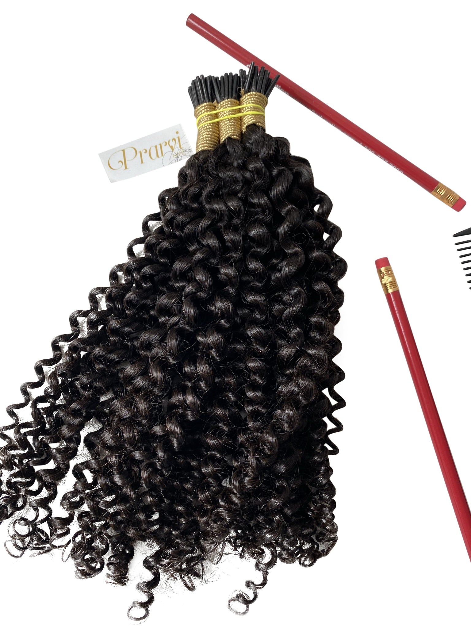 Prarvi Kinky Curly I-Tip Hair Extensions