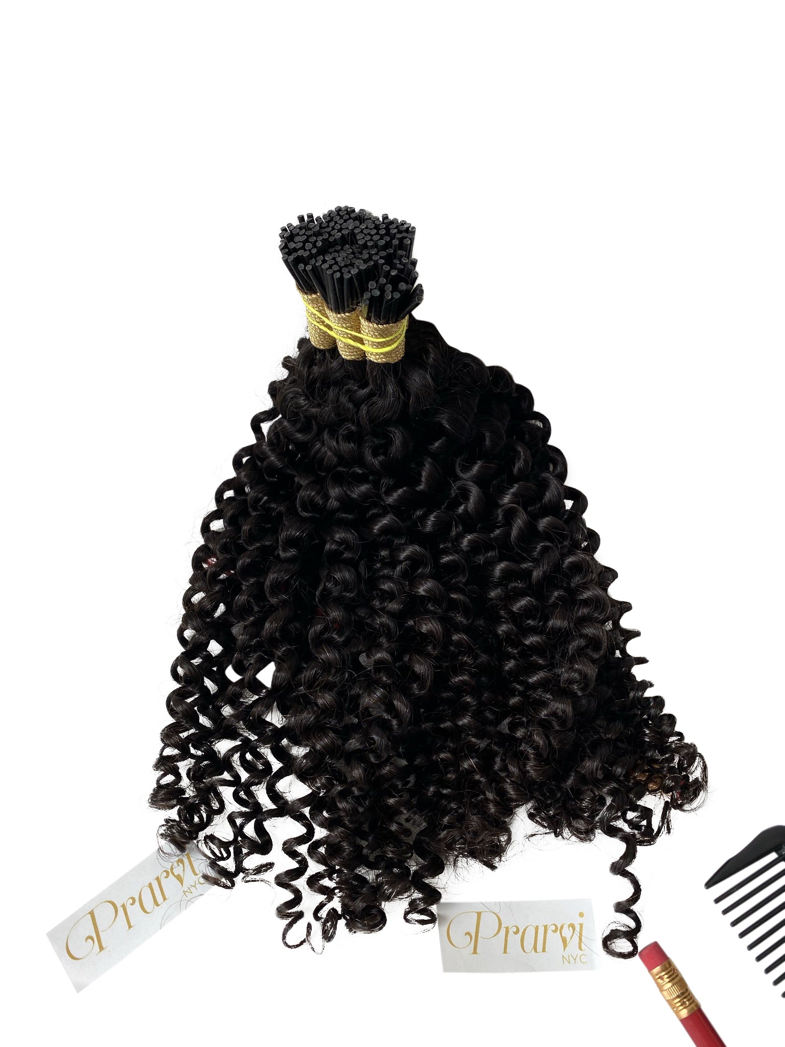 Prarvi Kinky Curly I-Tip Hair Extensions