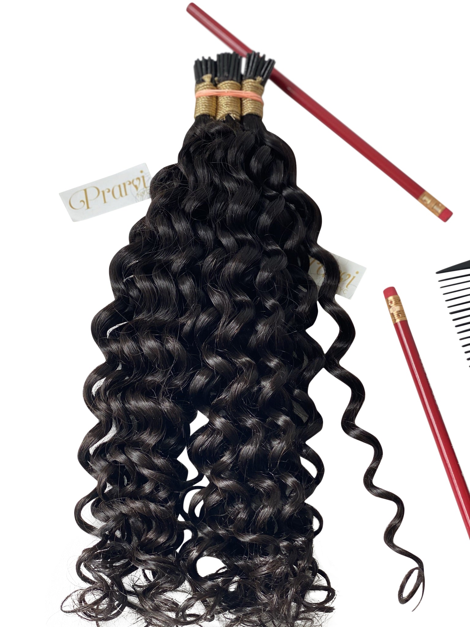 Prarvi Kinky Curly I-Tip Hair Extensions