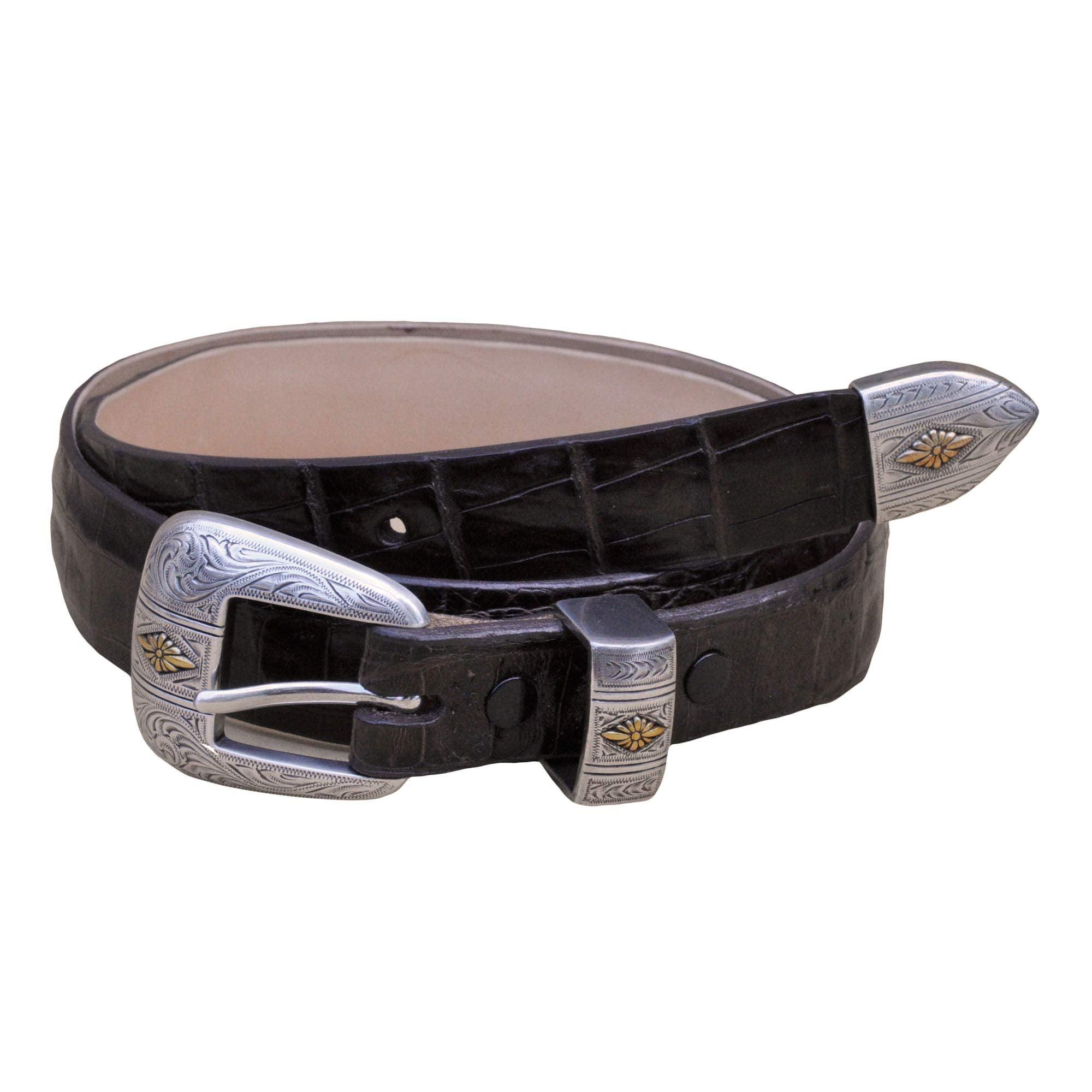 Ranger Belt - Caiman Crocodile Skin - Black