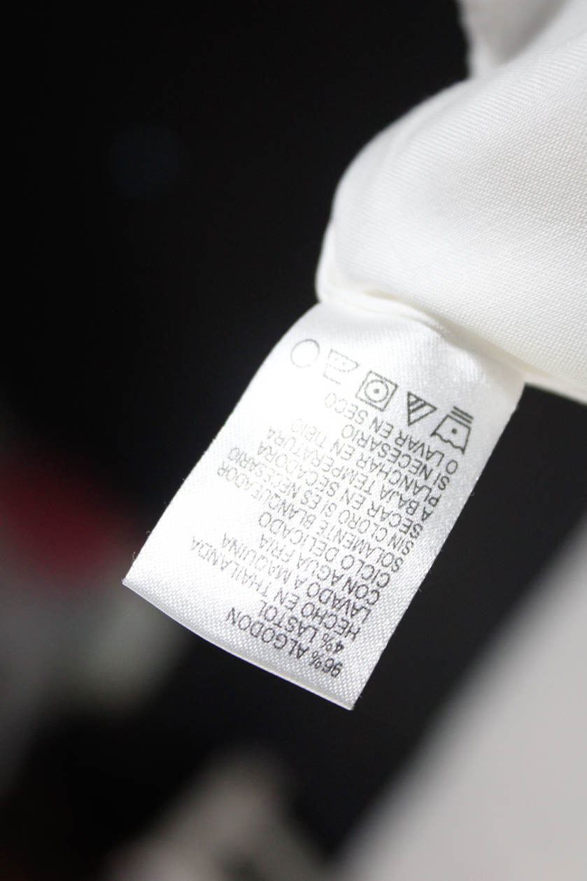 Antonio Melani Womens Cotton Buttoned Ruffled Long Sleeve Blouse White Size XS