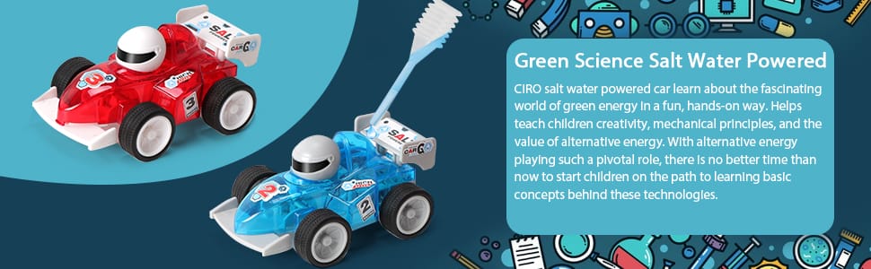 Science Kit Stem Toys Salt Water Powered Racing Car Green Science Set Vehicle 