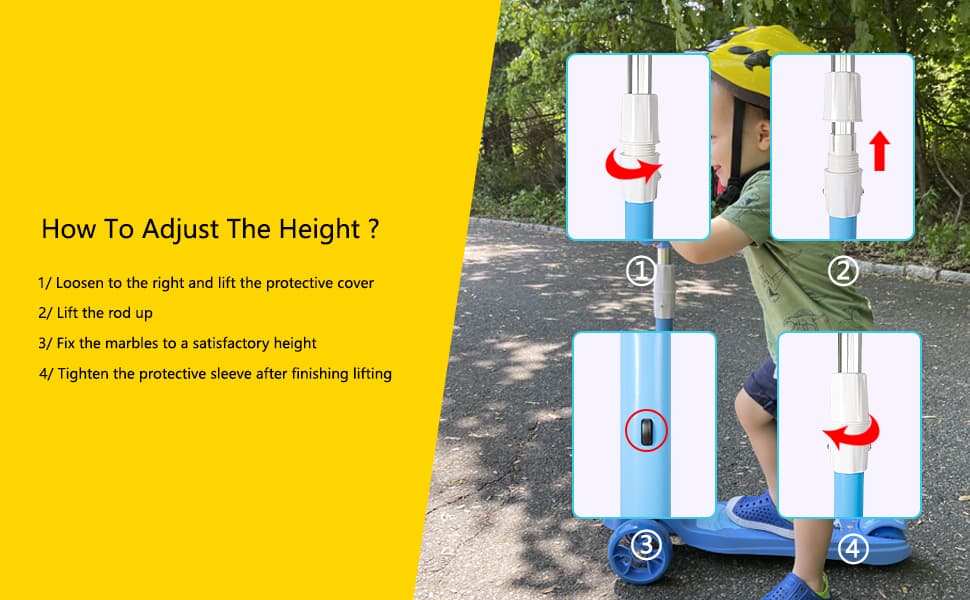 How to adjust the height of the scooters