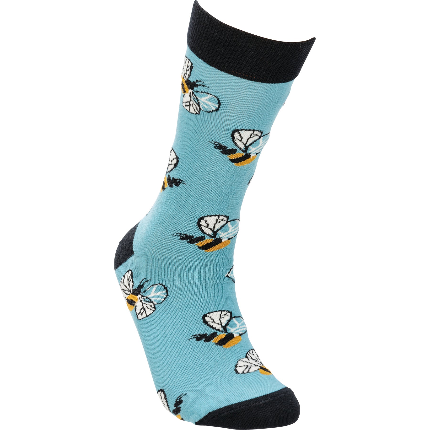 Buzzing Bees on Light Blue Unisex Fun Socks