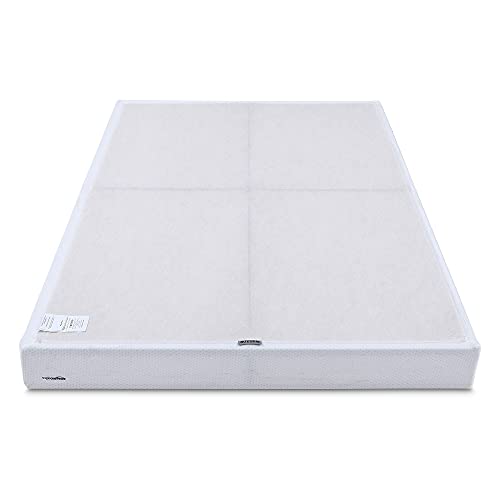 Amazon Basics Smart Box Spring Bed Base, 9 Inch Mattress Foundation, Tool-Free Easy Assembly, Queen, White