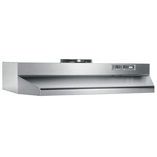 Broan-NuTone 423004 30-inch Under-Cabinet Range Hood with 2-Speed Exhaust Fan and Light, 30 Inch, Stainless Steel