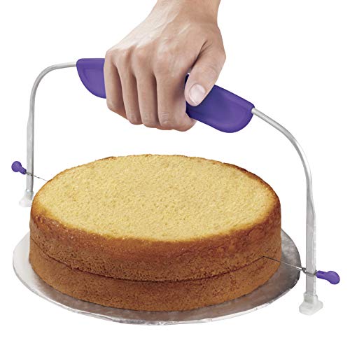 Wilton Adjustable Cake Leveler for Leveling and Torting, 12 x 6.25-Inch, Purple Cake Leveler, Plastic