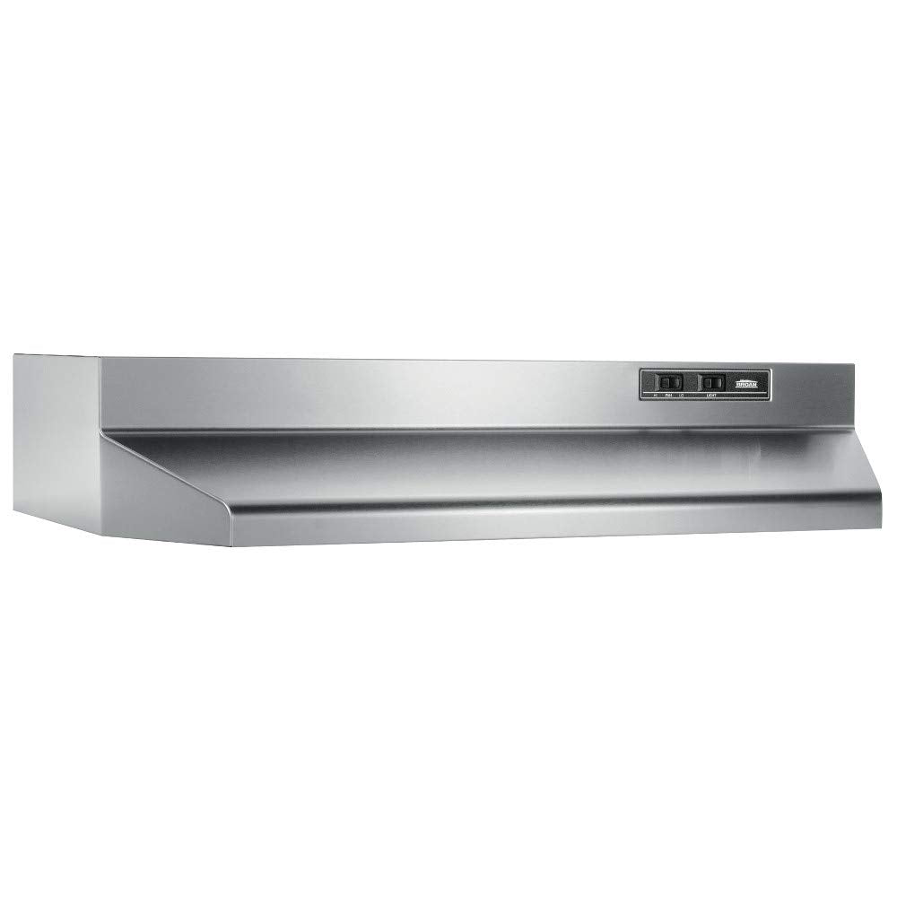 Broan-NuTone 403004 Under- Cabinet Ducted Range Hood with 2-Speed Exhaust Fan and Light, 30-inch, Stainless Steel