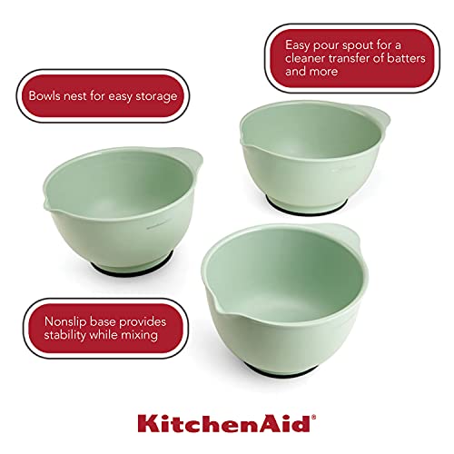 KitchenAid Classic Mixing Bowls, Set of 3, Pistachio, 3.5 quarts