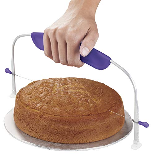 Wilton Adjustable Cake Leveler for Leveling and Torting, 12 x 6.25-Inch, Purple Cake Leveler, Plastic