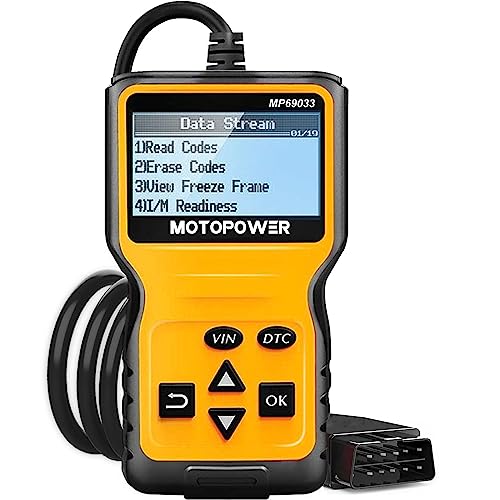 MOTOPOWER MP69033 Car OBD2 Scanner Code Reader Engine Fault Scanner CAN Diagnostic Scan Tool for All OBD II Protocol Cars Since 1996, Yellow