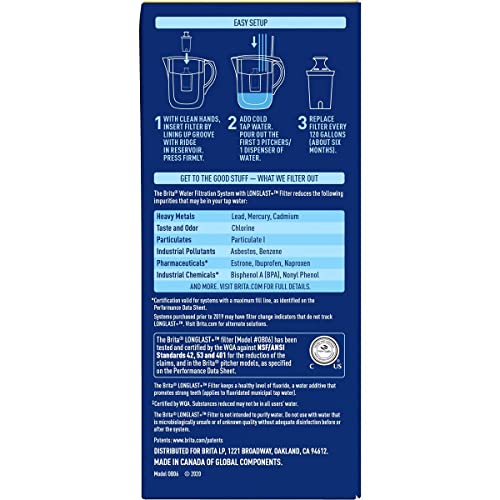 Brita Elite Water Filter Replacements for Pitchers and Dispensers, Reduces 99% of Lead from Tap Water, Lasts 6 Months, 2 Count