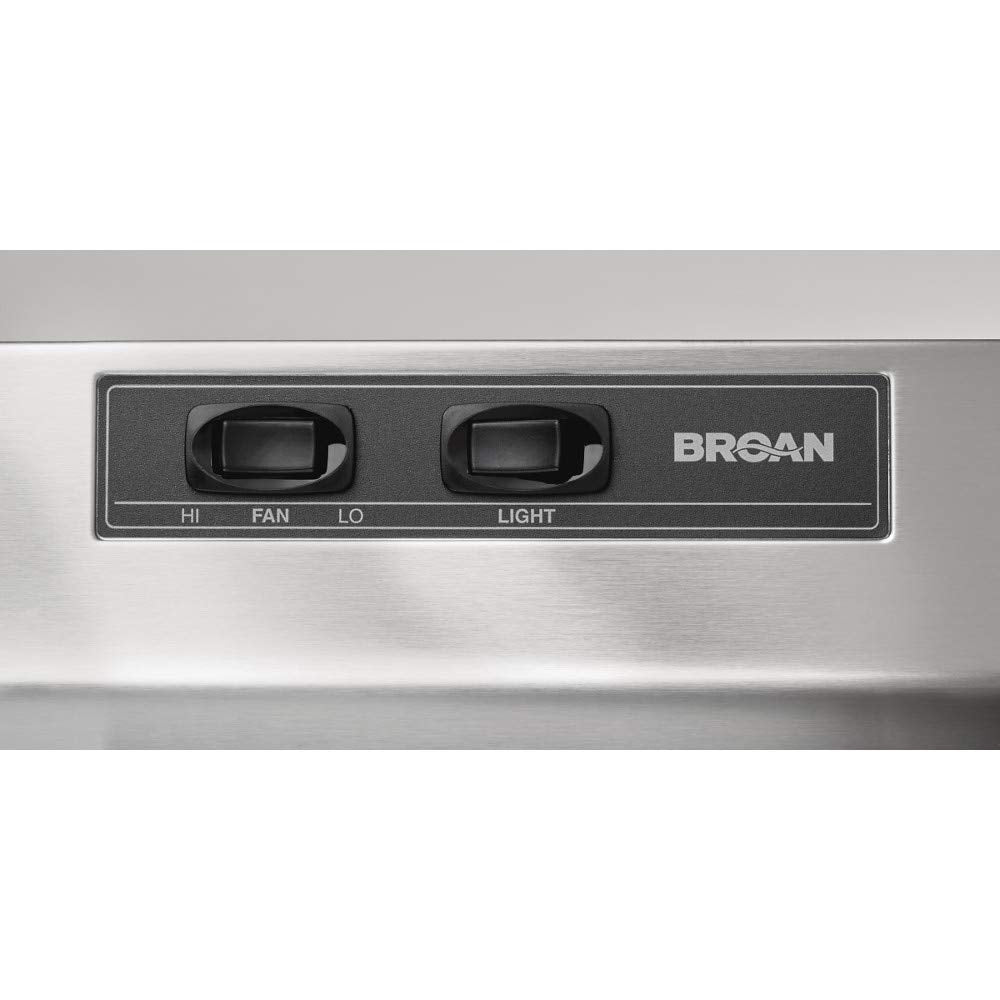 Broan-NuTone 403004 Under- Cabinet Ducted Range Hood with 2-Speed Exhaust Fan and Light, 30-inch, Stainless Steel