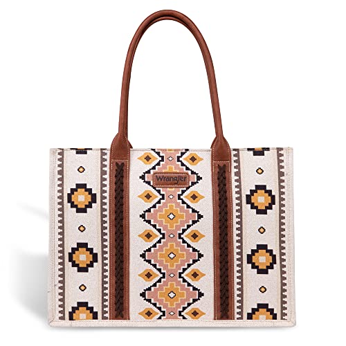 Wrangler Tote Bag for Women Western Shoulder Purses Boho Aztec Satchel Hobo Handbags, WG2202-8119CF