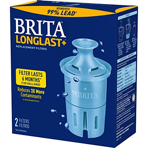 Brita Elite Water Filter Replacements for Pitchers and Dispensers, Reduces 99% of Lead from Tap Water, Lasts 6 Months, 2 Count