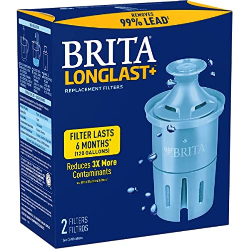 Brita Elite Water Filter Replacements for Pitchers and Dispensers, Reduces 99% of Lead from Tap Water, Lasts 6 Months, 2 Count