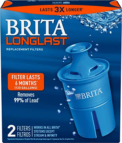 Brita Elite Water Filter Replacements for Pitchers and Dispensers, Reduces 99% of Lead from Tap Water, Lasts 6 Months, 2 Count