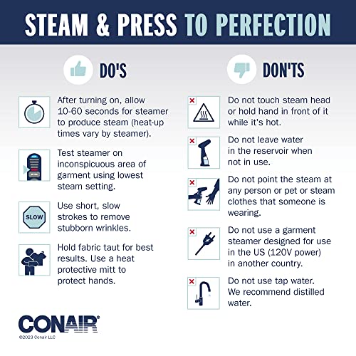Conair Handheld Garment Steamer for Clothes, Turbo ExtremeSteam 1875W, Portable Handheld Design, Strong Penetrating Steam - Amazon Exclusive in Black