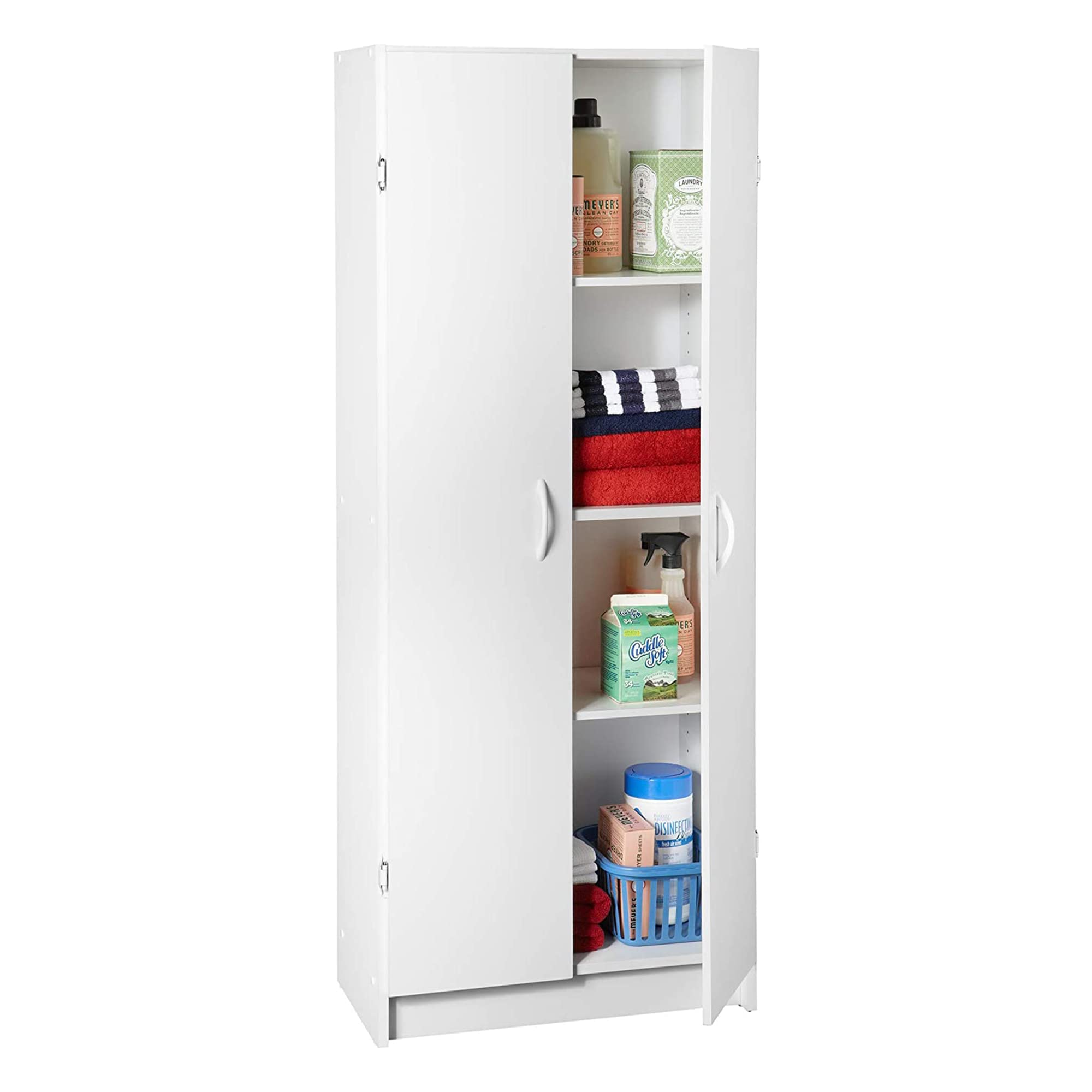 ClosetMaid Pantry Cabinet Cupboard with 2 Doors, Adjustable Shelves, Standing, Storage for Kitchen, Laundry or Utility Room, White