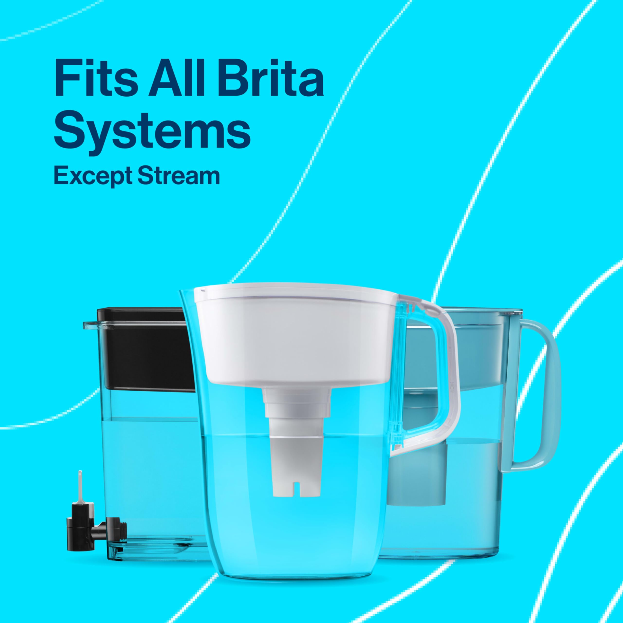 Brita Standard Water Filter, BPA-Free, Replaces 1,800 Plastic Water Bottles a Year, Lasts Two Months or 40 Gallons, Includes 2 Filters, Kitchen Essential