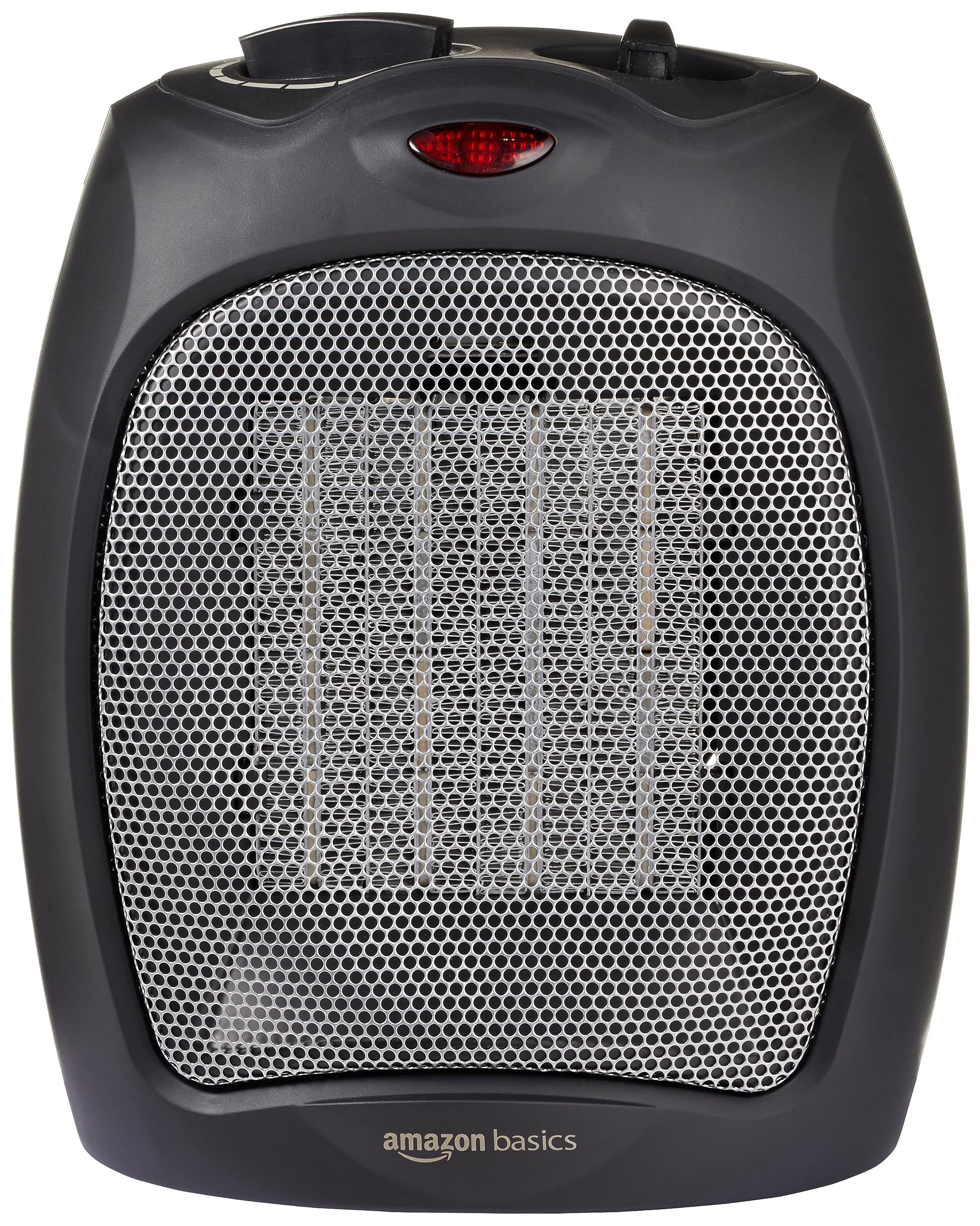 Amazon Basics 1500W Ceramic Personal Heater with Adjustable Thermostat, Black, 7.52