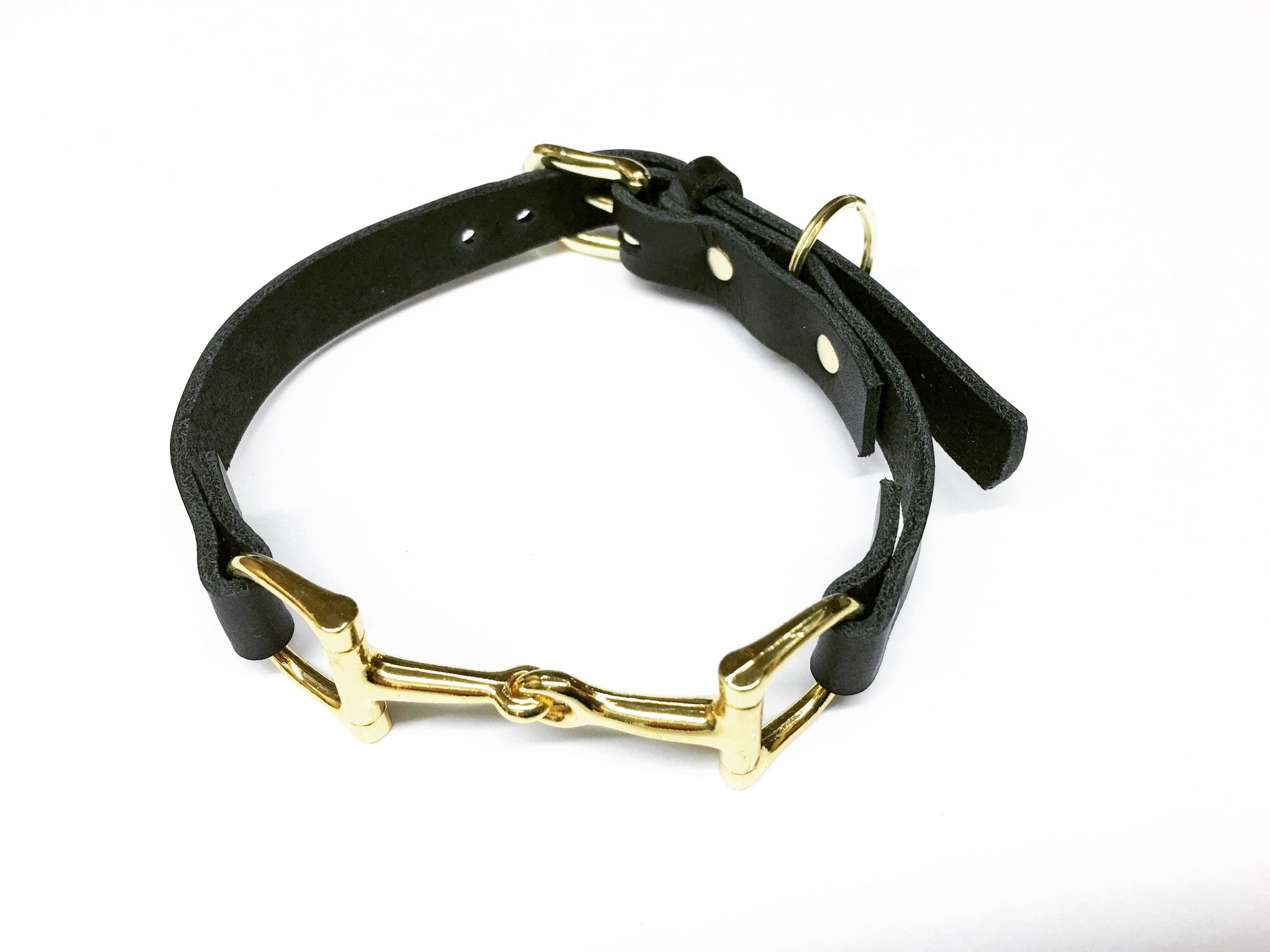 Leather Horse Bit Dog Collar