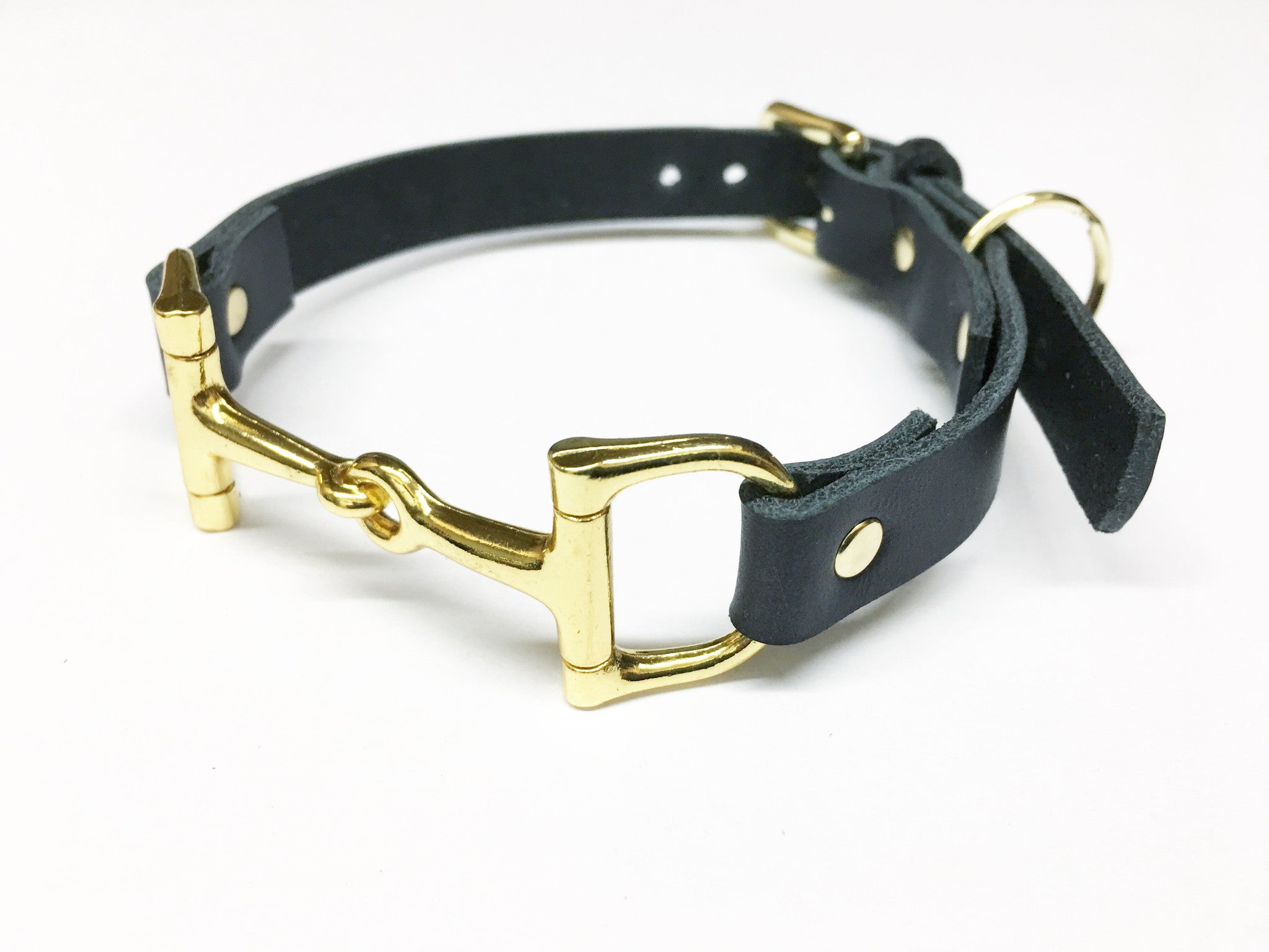 Leather Horse Bit Dog Collar