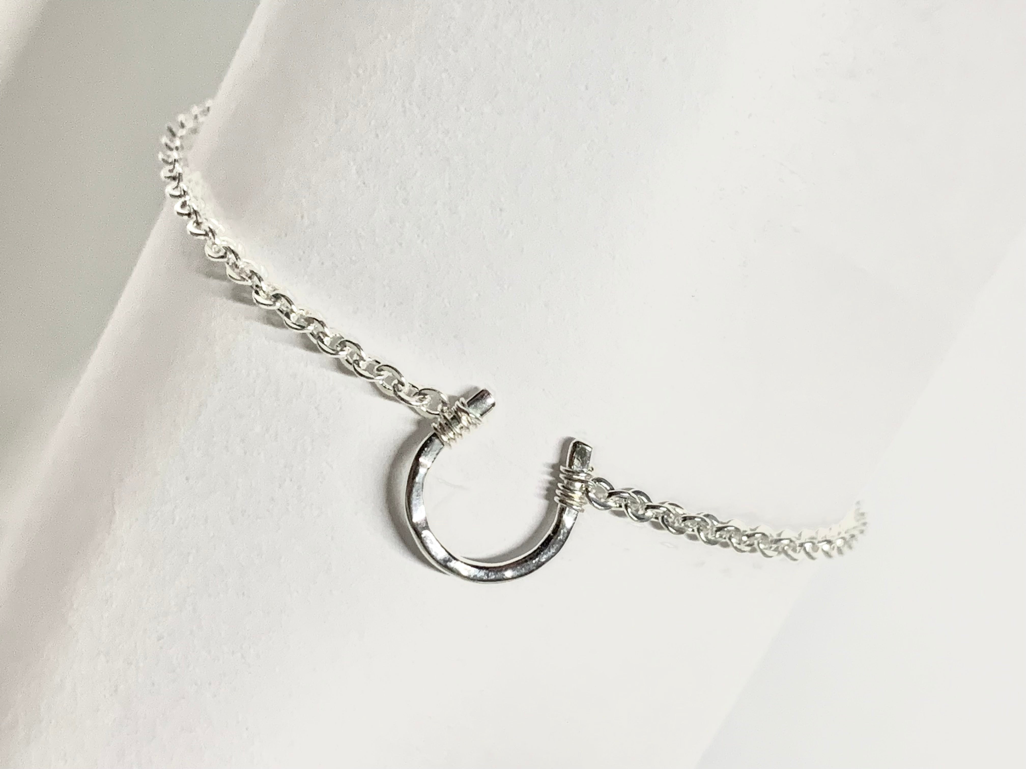 Horseshoe Bracelet - Hammered in Sterling .925 Silver