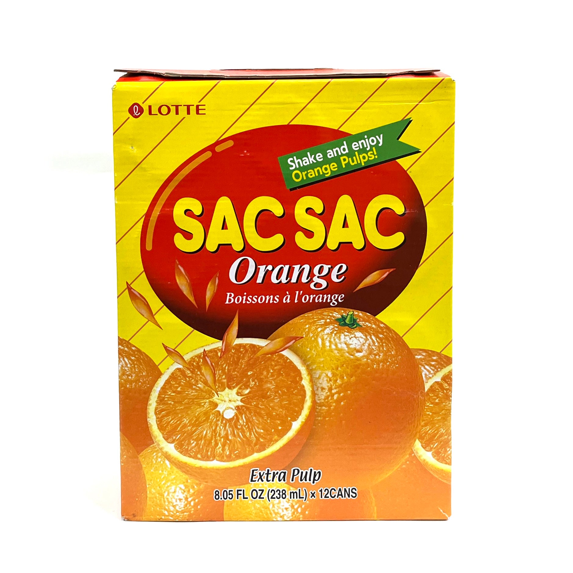 [Lotte] Sac Sac Orange Drink / ?? ?? ??? (328ml x12Cans)