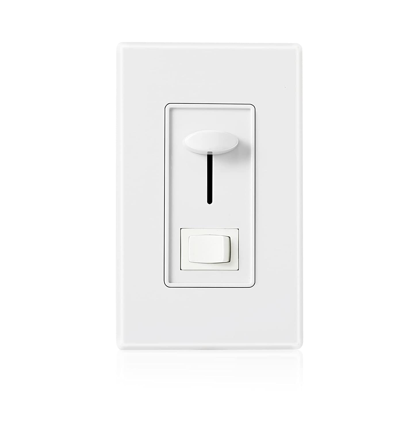 In Wall Dimmer Switch for LED Light/CFL/Incandescent,3-Way Single Pole Dimmable Slide,600 Watt max,Cover Plate Included,White