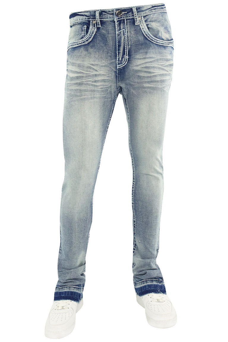 Faded Stacked Denim (Blue Wash)