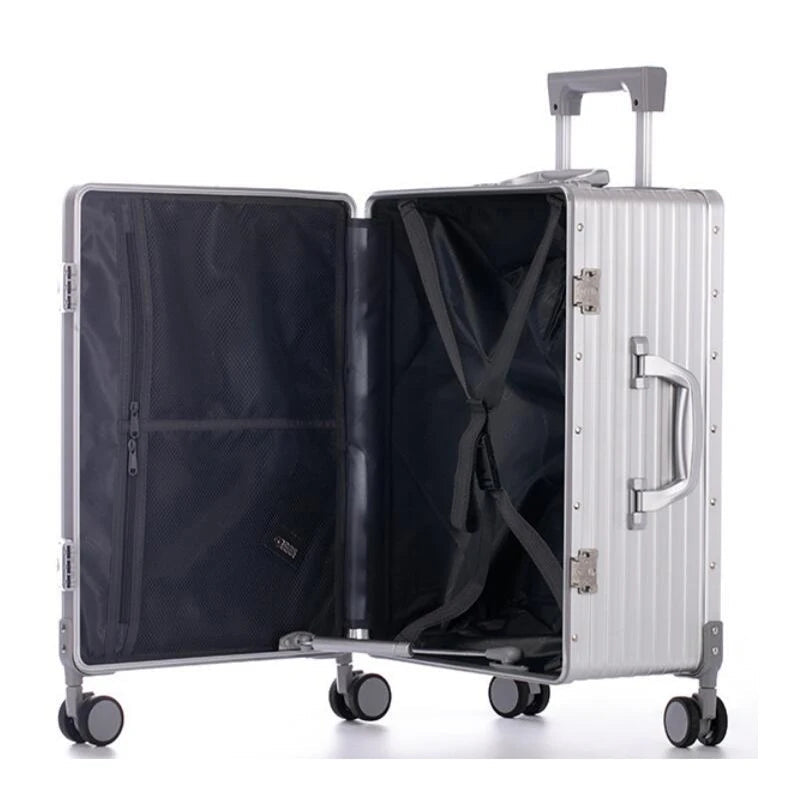 Men and Women 100% Aluminium Spinner Rolling Travel Trolley Bag