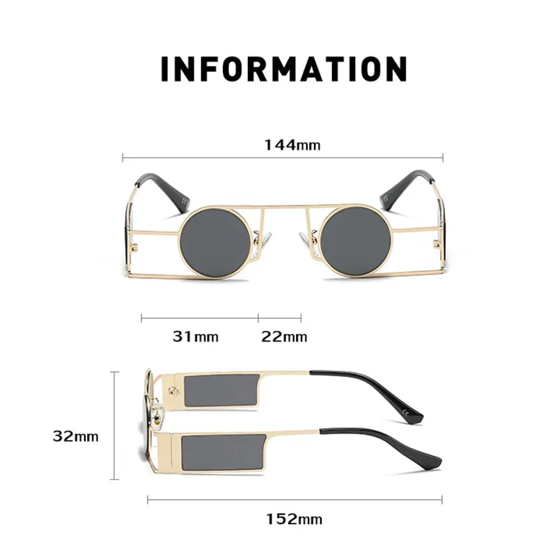 Fashion Retro Style UV400 Punk Sunglasses for Men and Women