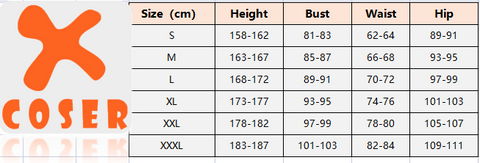 Size chart（cm）