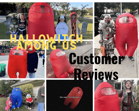 Hallowitch Costumes Halloween Inflatable Among Us Costume With Sleeves 30 Hallowitch Among Us Costume Customer Review