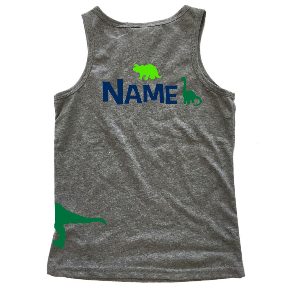 Age Memory Dinosaur? Birthday Shirt - Custom TANK with Name on Back