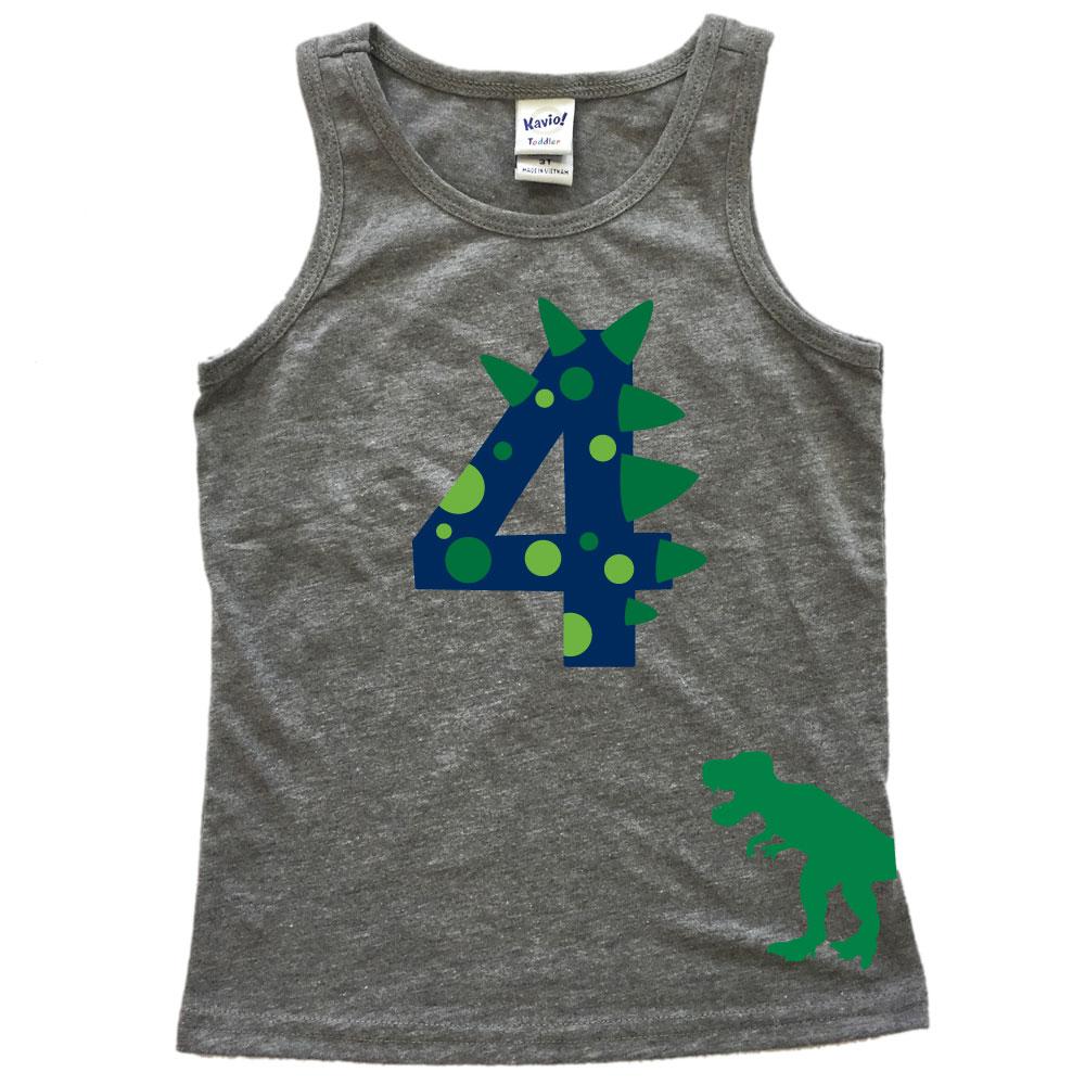 Age Memory Dinosaur? Birthday Shirt - Custom TANK with Name on Back