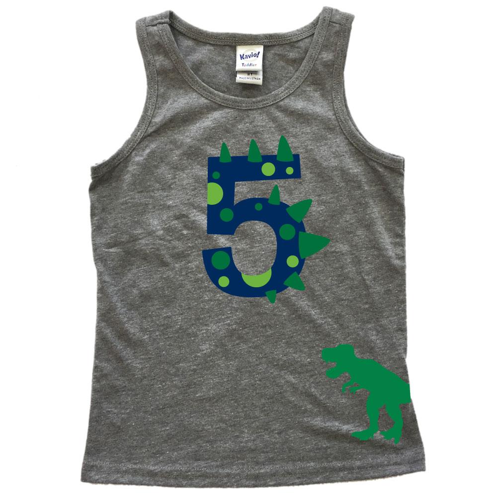 Age Memory Dinosaur? Birthday Shirt - Custom TANK with Name on Back