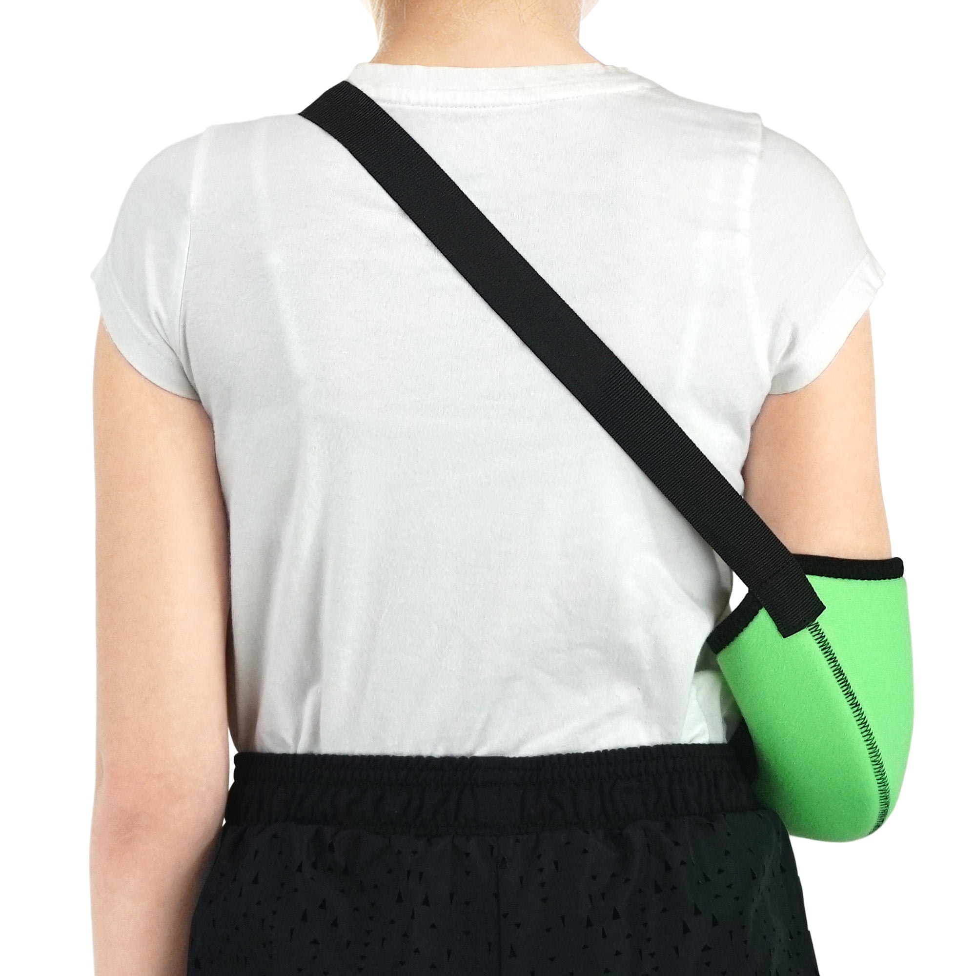 Kids Arm Support Sling Shoulder Immobilizer Brace ? Breathable and Lightweight ? Fully Adjustable / ACJB2410-GN